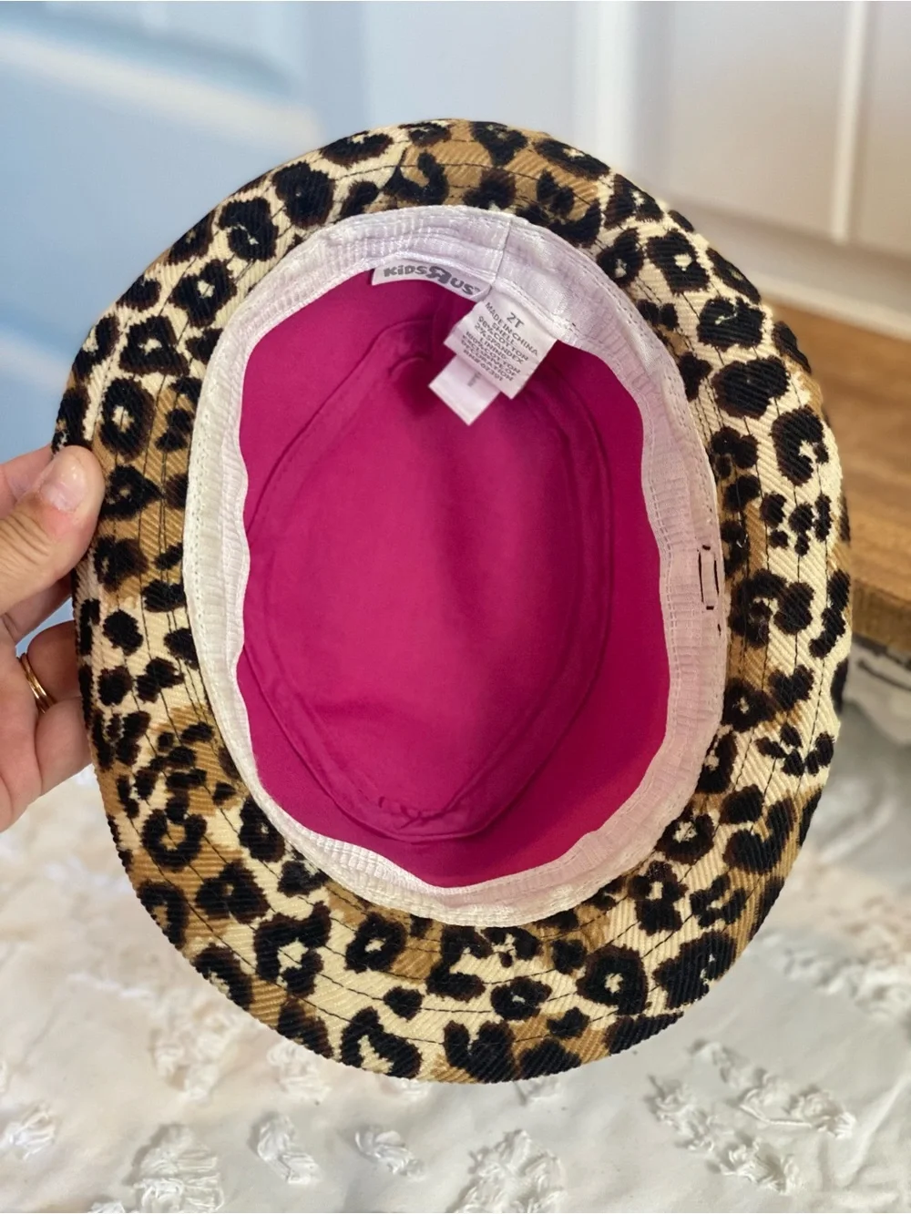 Leopard Print Corduroy Fedora with Black Band